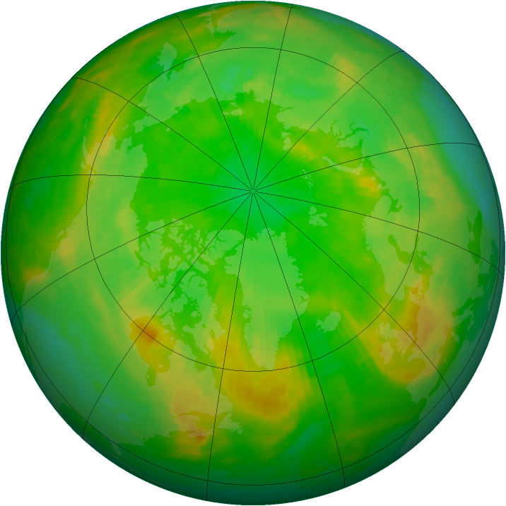 Arctic ozone map for 09 July 1980